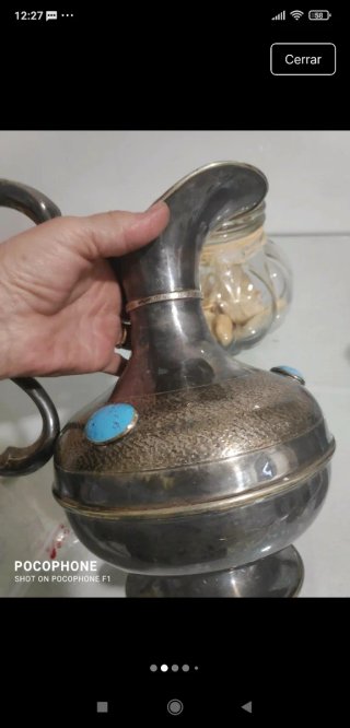 Jarra Vintage Metal Turquesa