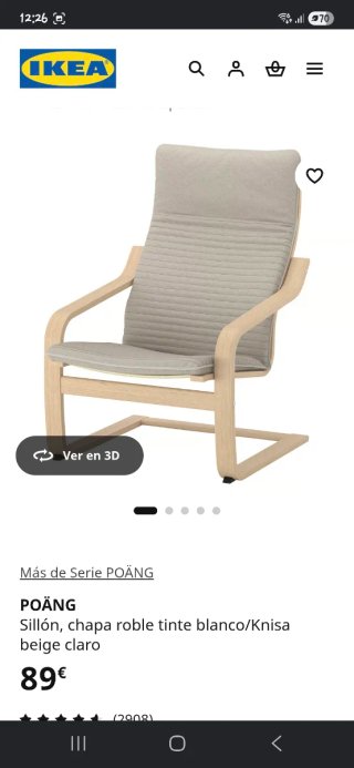 Sillón de tela y madera Ikea