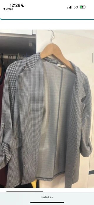 Americana cuadros gris y blanco vuchy