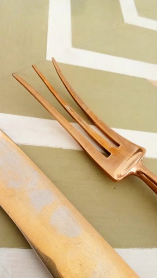 Juego Cuchillo Tenedor Antiguo Metal