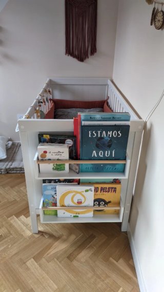 Cuna madera blanca Ikea Sundvik + colchón y acceso
