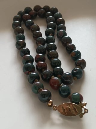 Collana Pietra Diaspro Verde e Rosso