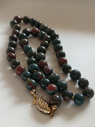 Collana Pietra Diaspro Verde e Rosso