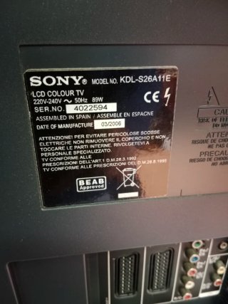 TV Sony KDL-S26A11E