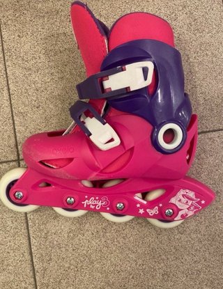Patines en línea infantiles rosas y morados