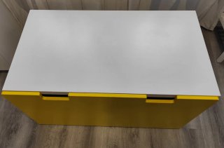 Baúl Almacenaje Juguetes Blanco y Amarillo