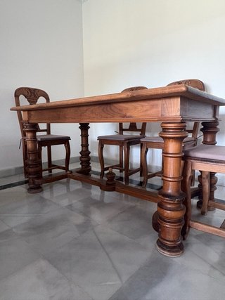 Mesa comedor madera maciza + 6 sillas