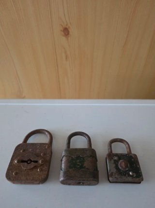 Lote 3 Candados Antiguos Hierro