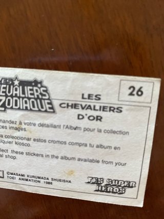 75 cromos de Caballeros del Zodiaco de Pannini