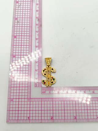 Colgante Oro 18kt Dólar Circonitas colores