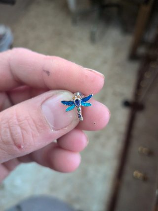 Pendientes Libélula Plata 925 y Esmalte
