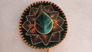 Sombrero Mexicano Verde y Naranja