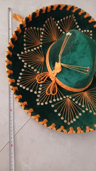 Sombrero Mexicano Verde y Naranja