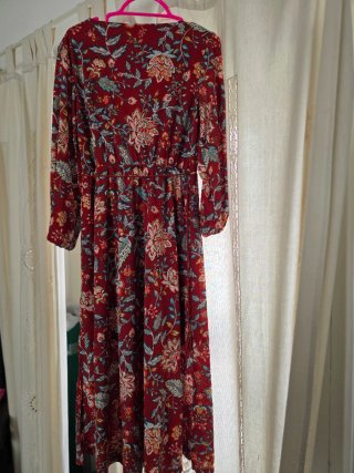 Vestido estampado floral rojo