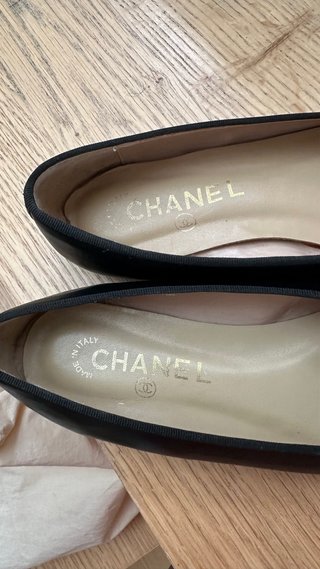 Bailarinas Chanel Piel Negra Talla 38