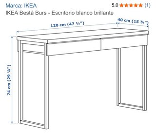 Escritorio Ikea Besta Burs 2 cajones