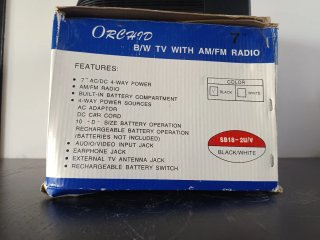Televisor portátil B/N Orchid con Radio AM/FM