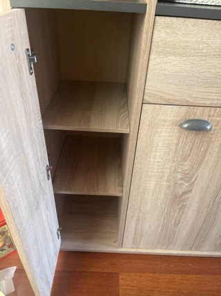 Mueble aparador madera y gris