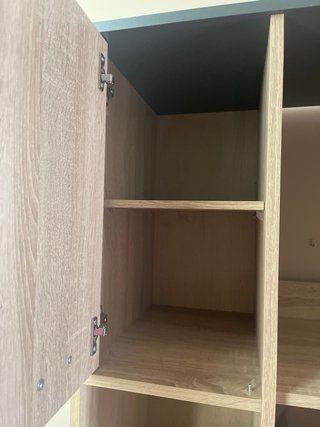 Mueble aparador madera y gris
