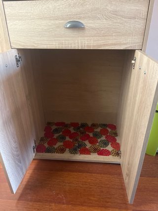Mueble aparador madera y gris