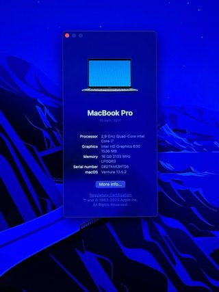 MacBook Pro i7 16GB RAM 512GB SSD”