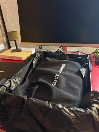 Saint Laurent Sunset Borsa in Pelle Nera Oro