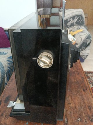 Televisor Antiguo Negro/Plateado