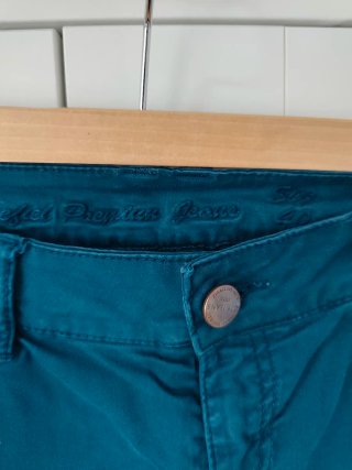 Pantalón Cortefiel mujer verde azulado