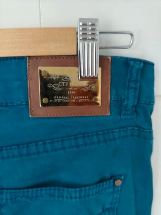 Pantalón Cortefiel mujer verde azulado