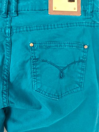 Pantalón Cortefiel mujer verde azulado