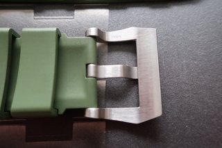 Correa caucho Accordion Verde para Panerai 24mm