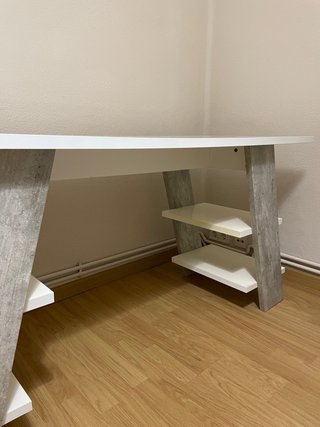 Mesa Escritorio/Salón Gris y Blanca