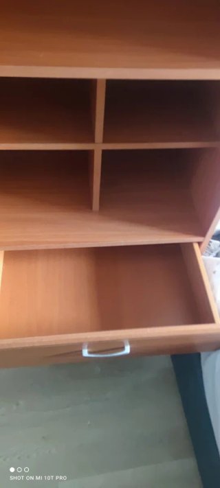 Mueble organizador madera y cristal