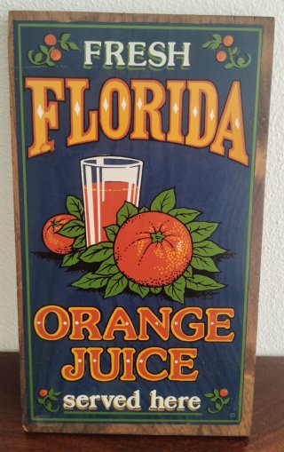 Cartel Publicitario Fresh Florida Orange Juice