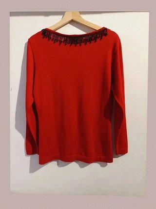 Jersey rojo con decoración de cuentas en el cuello Max & Co. talla M