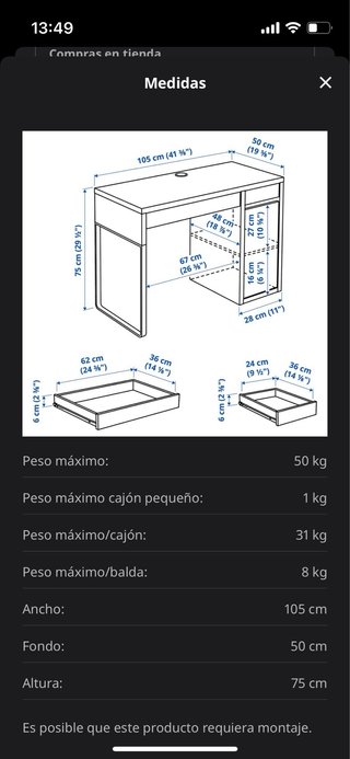 Escritorio Ikea Blanco