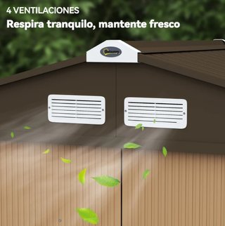 Cobertizo Jardín 2,42 m2 Metal y Plástico