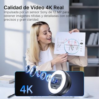 Webcam NexiGo N930E Pro 4K con luce NUEVA