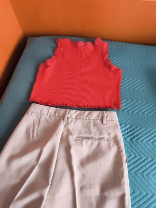 Conjunto pantalón y top mujer