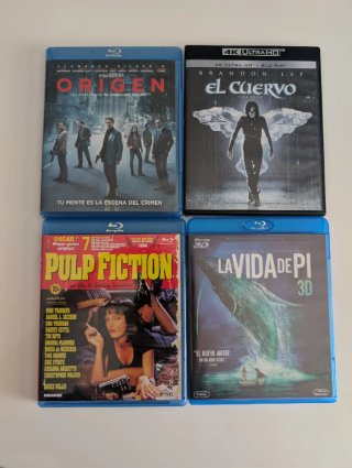 Origen, Pulp Fiction, La vida de Pi, el Cuervo 4K