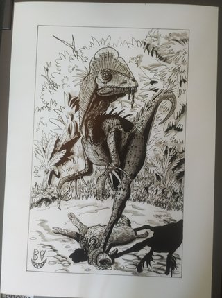 Ilustración Deinonychus Jurassic Park