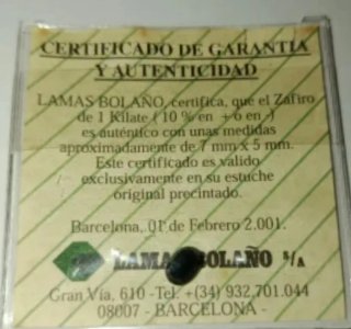 Zafiro 1 kilate Lamas Bolaño