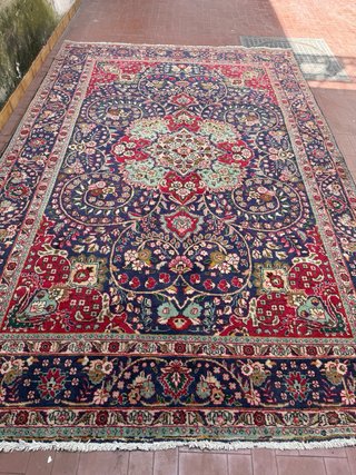 Tappeto Persiano Tabriz Annodato a Mano