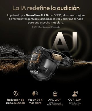 Auriculares Bluetooth Negro con IA