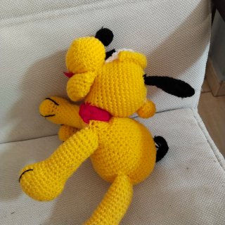 Peluche perro amarillo crochet