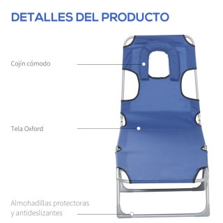 Confezione da 2 lettini reclinabili pieghevoli