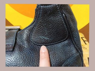 Borsa in pelle Prada, blu.