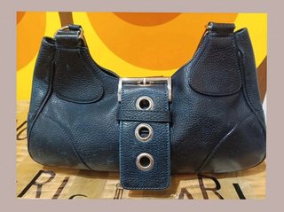 Borsa in pelle Prada, blu.