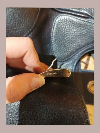 Borsa in pelle Prada, blu.
