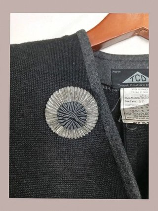 abrigo vintage en perfecto estado, gris tcd talla 40 lana